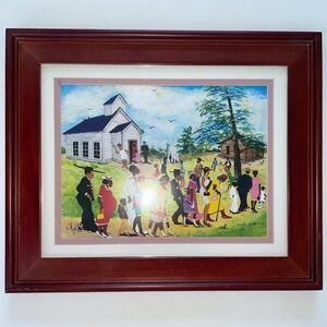 Saints Go Matchin’ Maurice Cook Signed Print 129/500 Framed Church 9 X 12”